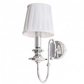 Бра Arte Lamp Molly A1316AP-1CC, арматура хром, плафон ткань белая, 15х37 см - фото 1