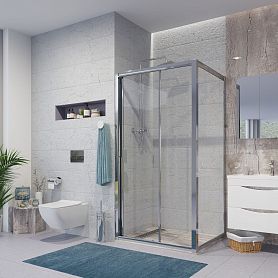 Душевой уголок Niagara Nova NG-62-11A-A90 110х90, стекло прозрачное, профиль хром - фото 1