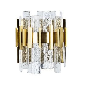 Настенный светильник Arte Lamp Alya A1053AP-2PB, арматура полированная медь, плафон стекло прозрачное - фото 1