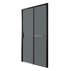 Душевая дверь Grossman Style 100х195, стекло тонированное, профиль черный матовый - фото 1