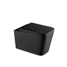 Унитаз Grossman Tornado GR-4441 BMSQ подвесной, безободковый, с сиденьем микролифт, цвет черный матовый - фото 1