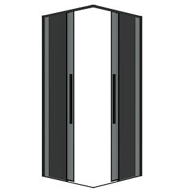 Душевой уголок Grossman Galaxy 300.K33.01.8080.21.10 80х80, стекло тонированное, профиль черный матовый - фото 1