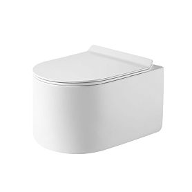 Унитаз Grossman Thin Rim GR-5606SQ подвесной, смыв Торнадо, с сиденьем микролифт, цвет белый глянцевый - фото 1