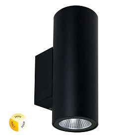 Фасадный светильник Arte Lamp Torcular A1307AL-2BK, арматура черная, плафон алюминий черный - фото 1