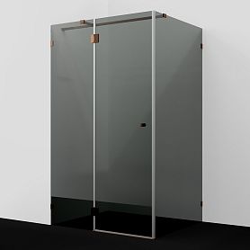 Душевой уголок WasserKRAFT Paar 88H10-TG 120x100, стекло тонированное, профиль розовое золото - фото 1