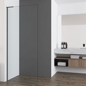 Душевая перегородка Vincea Walk-In VSW-7HA 70x200, стекло прозрачное, профиль вороненая сталь - фото 1