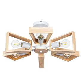Потолочная люстра Arte Lamp Brussels A8030PL-6WH, арматура белый, плафон дерево бежевое - фото 1