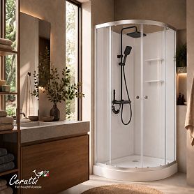 Душевая кабина CeruttiSPA Bernin A91 90x90, стекло прозрачное, профиль хром матовый, без крыши - фото 1