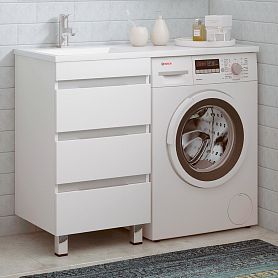 Тумба под раковину Corozo Джерси 50 напольная, цвет белый - фото 1