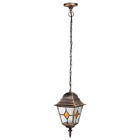 Уличный подвесной светильник Arte Lamp Madrid A1541SO-1BN, арматура черная / золото, плафон стекло прозрачное - фото 1
