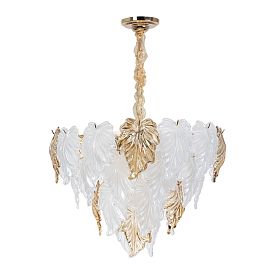 Подвесная люстра Arte Lamp Lilly A4070LM-9GO, арматура золото, плафон стекло белое - фото 1
