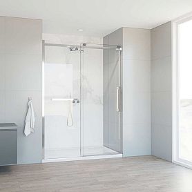 Душевая дверь Vincea Como Soft VDS-1CS 140x195, стекло прозрачное, профиль хром, с полотенцедержателем - фото 1