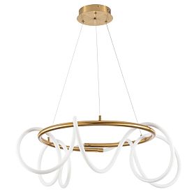 Подвесная люстра Arte Lamp Klimt A2850LM-75PB, арматура латунь, плафон силикон белый - фото 1