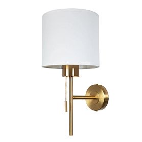 Бра Arte Lamp Proxima A4031AP-1PB, арматура полированная медь, плафон ткань белая - фото 1