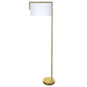 Торшер Arte Lamp Aperol A5031PN-1PB, арматура полированная медь, плафон ткань белый - фото 1