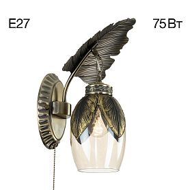 Бра Citilux Garuda CL420313, арматура бронза, плафоны стекло шампань - фото 1