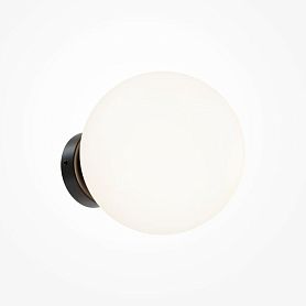 Бра Maytoni Basic Form MOD321WL-01B1, арматура матовая черная, плафон стекло белое - фото 1