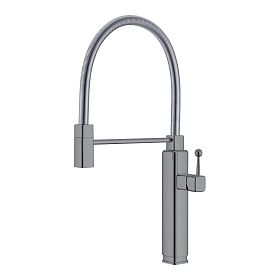 Смеситель Vincea VKF-101GM для кухни, с гибким изливом, цвет вороненая сталь - фото 1