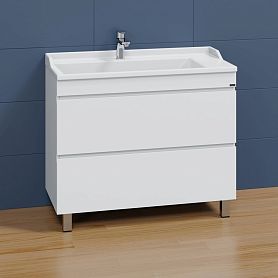 Тумба под раковину Санта Марс 100 напольная, с 2 ящиками, цвет белый - фото 1