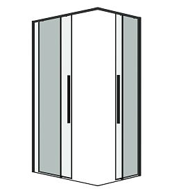 Душевой уголок Grossman Galaxy 300.K33.01.9080.21.00 90х80, стекло прозрачное, профиль черный матовый - фото 1
