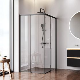 Душевой уголок AM.PM X-joy W94G-403-120290-BТ1К 120x90, стекло прозрачное, профиль черный матовый - фото 1