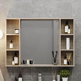 Шкаф-зеркало Оника Тимбер 100, цвет дуб сонома - фото 1