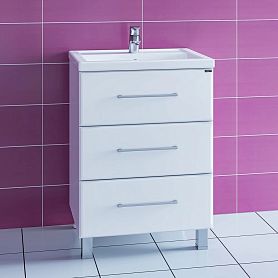 Тумба под раковину Санта Омега 60 напольная, с ящиками, цвет белый - фото 1