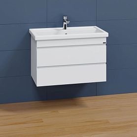 Тумба под раковину Санта Марс 80 подвесная, с 2 ящиками, цвет белый - фото 1