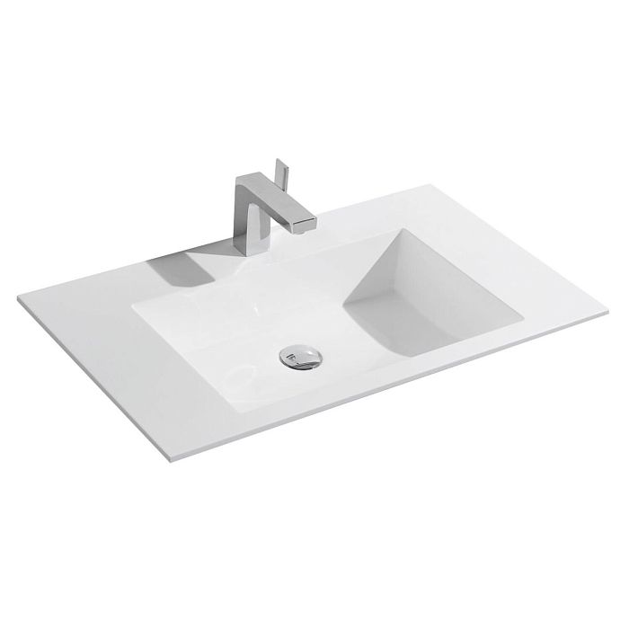 Раковина Vincea VCB-1380W, искусственный камень, цвет белый (раковина продается только вместе с тумбой)