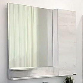 Шкаф-зеркало Comforty Верона 90, правый, цвет дуб белый - фото 1