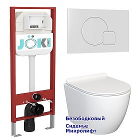 Комплект: Инсталляция JK45045 + Кнопка JK024540WM белый + Stella JK1061016 белый унитаз - фото 1