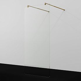 Душевая перегородка WasserKRAFT Vechte 60W44BG 100x200, стекло прозрачное, профиль золото матовое - фото 1