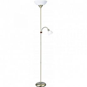 Торшер Arte Lamp Duetto A9569PN-2AB, арматура бронза, плафоны пластик белый, 30х30 см - фото 1