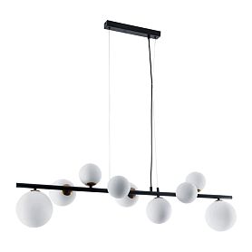 Подвесная люстра Arte Lamp Gemini A2243SP-9BK, арматура черный, плафон стекло белое - фото 1