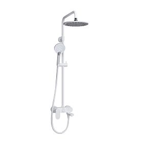 Душевая стойка WasserKRAFT A185.067.058.WM, с верхним душем, смесителем, цвет белый - фото 1