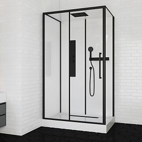 Душевая кабина Parly Ami 120x80, стекло прозрачное, профиль черный - фото 1