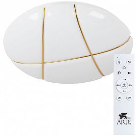 Потолочный светильник Arte Lamp Biscotti A2677PL-72GO, арматура белая, плафон акрил белый / золото, 48х48 см - фото 1