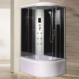 Душевая кабина River Dunay 110/80/44 ТН L 110x80, левая, стекло тонированное, профиль хром матовый - фото 1
