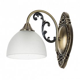 Бра Arte Lamp Spica A3037AP-1AB, арматура бронза, плафон стекло белое, 15х25 см - фото 1