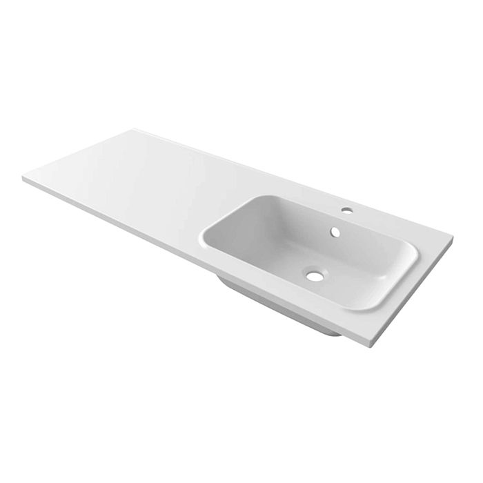 Раковина Mixline Билл 120x48, правая, с переливом, цвет белый