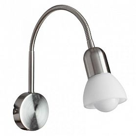 Спот Arte Lamp Falena A3116AP-1SS, арматура серебро, плафон стекло белое, 8х8 см - фото 1