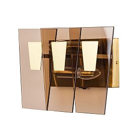 Настенный светильник Arte Lamp Sophia A4066AP-2PB, арматура полированная медь, плафон стекло янтарное - фото 1