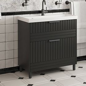 Тумба под раковину Corozo Терра Люкс 80, цвет графит матовый - фото 1