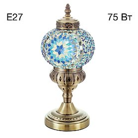 Настольный светильник Citilux Каир CL419816, арматура бронза, плафоны стекло синее - фото 1