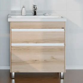 Тумба под раковину Санта Уран 80 напольная, цвет дуб австрийский - фото 1