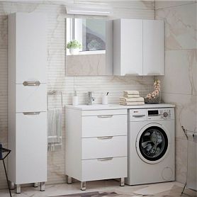 Мебель для ванной Corozo Алиот 120 напольная, с тумбой 56 см, цвет белый - фото 1