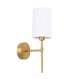 Бра Arte Lamp Debora A4108AP-1PB, арматура полированная медь, плафон ткань белая - фото 1