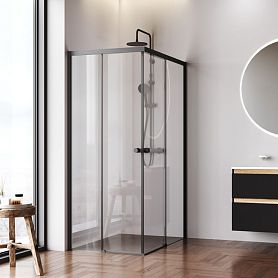 Душевой уголок AM.PM X-joy W94G-403-120280-BТ1К 120x80, стекло прозрачное, профиль черный матовый - фото 1