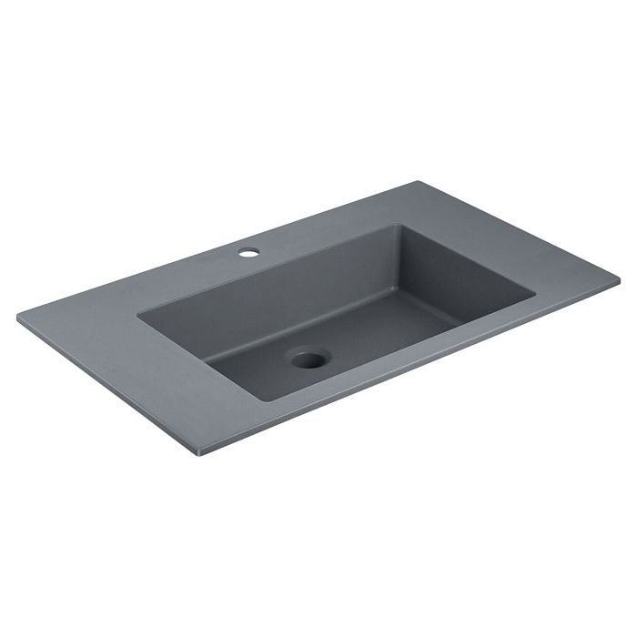 Раковина Vincea VCB-1380G, кварц, цвет серый (раковина продается только вместе с тумбой)