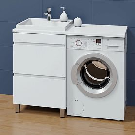 Тумба под раковину Санта Марс 59 напольная, с ящиками, цвет белый - фото 1